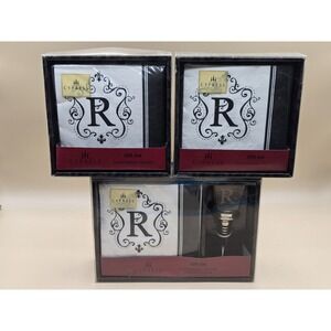 Cypress Home Gift Set Etched Glass Wine Stopper Letter R‎ Monogram/w 120 Napkins
